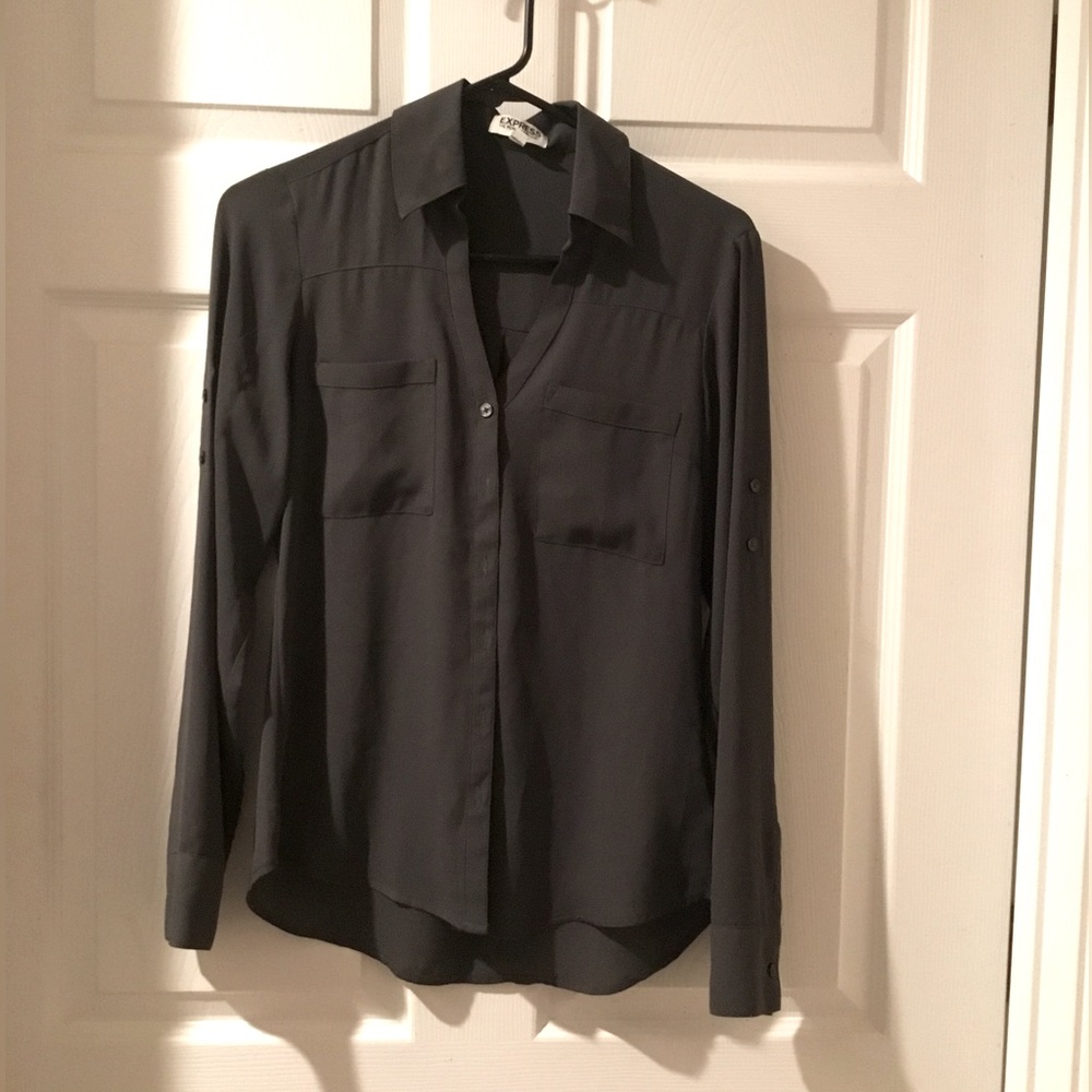 Express Grey Portofino Dress Shirt